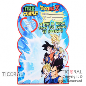 DRAGON BALL AFICHE RECORDATORIO x 1